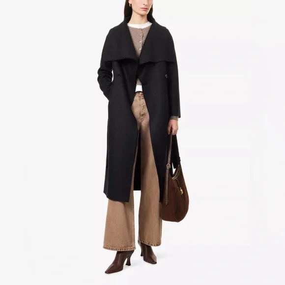 New HARRIS WHARF LONDON Volcano Long Pressed Wool Coat Size 42 IT - Picture 2 of 14